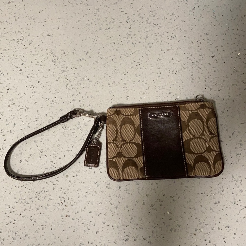 Authentic Coach Wristlet in Signature Canvas